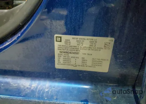 2016 Chevrolet Silverado 1500 2Lt из США, поврежденный, VIN 1GCVKREC4GZ425007